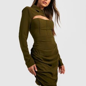 NWT Olive Green 🫒 Long Sleeve Cutout Dress